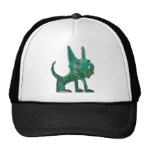 chien vert heureux casquettes de camionneur