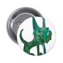 chien vert heureux pin's