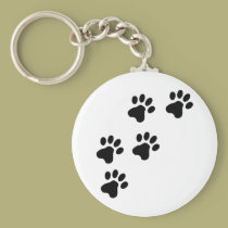 chienchien mignon noir de pattes de chien porte-clés