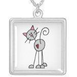 Chiffre gris collier de bâton de chat