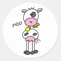 Chiffre vache de bâton adhésif rond