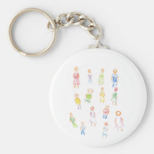 Chiffres colorés de personnes dessinant b clair de porte-clef