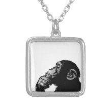 Chimpanzé de pensée colliers personnalisés