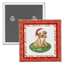 Chiot de Père Noël Badges