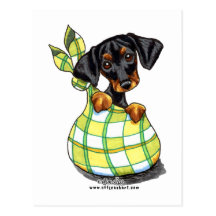 Chiot de sac à Pinscher de dobermann Cartes Postales