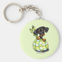 Chiot de sac à Pinscher de dobermann Porte-clés