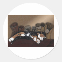 Chiot de silence autocollants ronds