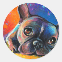 Chiot lunatique mignon Novikova de chien de bouled Autocollants