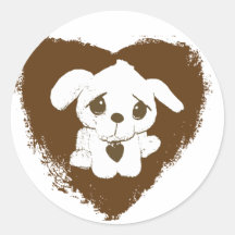 Chiots d'amour autocollants