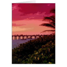 choc de coucher du soleil cartes de vœux
