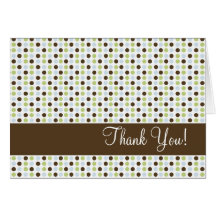 Chocolat et Merci bleu de point de polka Carte De Vœux
