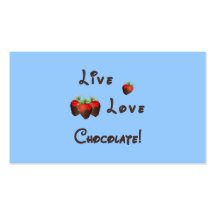 Chocolat vivant d'amour carte de visite
