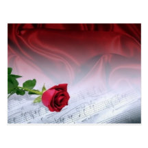 choisissez rose sur la musique de feuille - person cartes postales