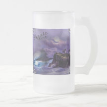 chope de bière givrée avec dauphin mug à café