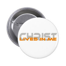 Christ lives in me Gris Orange Badge Avec Agrafe