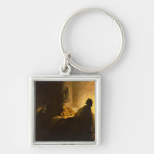 Christus dans Emmaus par Rembrandt Porte-clés