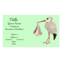 Cigogne classique 1 (neutre) (baby shower) cartes de visite professionnelles