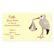 Cigogne classique 2 (neutres) (baby shower) cartes de visite professionnelles