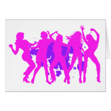 Cinq filles de danse carte de vœux