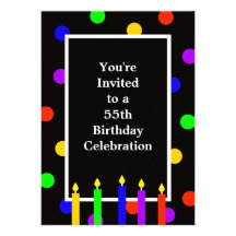 cinquante-cinquième Invitation de fête d'anniversa