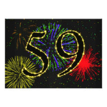 cinquante-neuvième invitate de fête d'anniversaire carton d'invitation