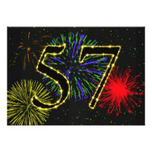 cinquante-septième invitate de fête d'anniversaire faire-part personnalisé