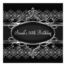 cinquantième Argent de fête d'anniversaire sur le  Invitations