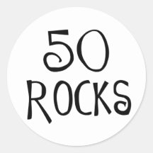 cinquantième cadeaux d'anniversaire, 50 ROCHES Autocollants Ronds