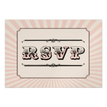 Circus Steampunk RSVP in Roze uitnodigingen