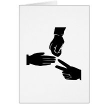 Ciseaux de papier de roche cartes de vœux