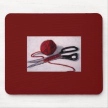 CISEAUX, FIL : ART : TAPIS DE SOURIS