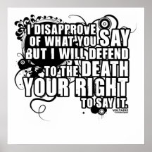 Citation de Voltaire (B&W) Posters
