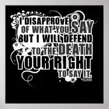 Citation de Voltaire (B&W) Poster