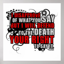 Citation de Voltaire (couleur) Poster
