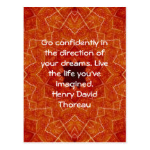 Citation rêveuse de motivation de Henry David Thor Cartes Postales