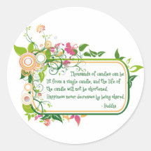 Citation simple de bougie de Bouddha Autocollant Rond