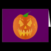 Citrouille de Halloween dans le pourpre I cartes