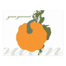 Citrouille gastronome vert cartes postales