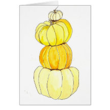 citrouilles empilés carte de vœux