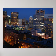 Cityscape van de binnenstad afdruk