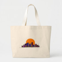 cityscapesunset2 canvas tassen