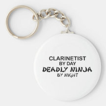 Clarinetist Ninja mortel par nuit Porte-clefs