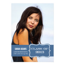 Classe bleue à la mode d'étiquette de la carte 201 faire-parts