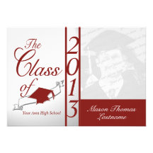 Classe de photo de 2013 rouges invitations personnalisables