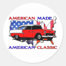 Classique américain autocollant rond