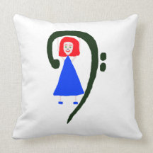 Clef basse bleue femelle rouge de bleu de robe oreillers