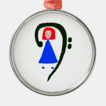 Clef basse bleue femelle rouge de bleu de robe décorations de noël