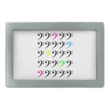 Clef basse colorée boucle de ceinture rectangulaire