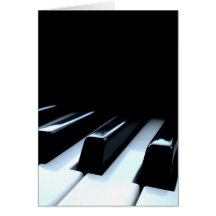 Clés noires et blanches de piano cartes de vœux