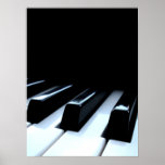 Clés noires et blanches de piano posters